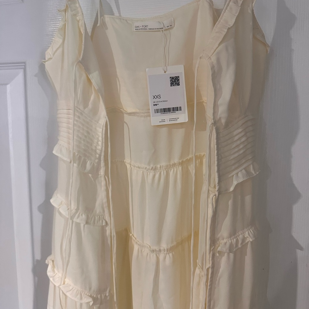 Oak + Fort ruffle sheer tie-front midi Dress - Picture 5 of 9